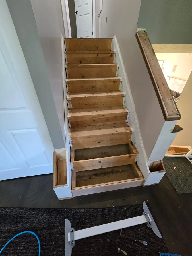 Staircase Tread & Riser Renovation — Before